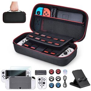 Younik Switch OLED Accessories Bundle, 16 in 1 Accessories Kit Includes Switch OLED Carrying Case, Protective Case Cover for Console & J-Con, Screen Protector, Adjustable Stand, Switch Game Case Younik Switch OLED Accessories Bundle, 16 in 1 Accessories Kit Includes Switch OLED Carrying Case, Protective Case Cover for Console & J-Con, Screen Protector, Adjustable Stand, Switch Game Case