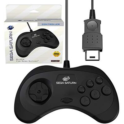 Retro-Bit Official Sega Saturn Controller Pad for Sega Saturn Original Port Black Retro-Bit Official Sega Saturn Controller Pad for Sega Saturn Original Port Black