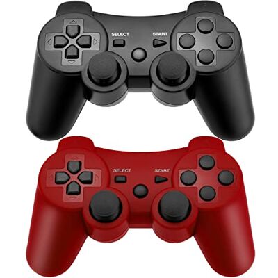 Ceozon Ps3 Wireless Controller 6-Axis Dual Vibration Compatible for Ps3 Games/Consoles with Charging Cables 2 Pack (Black/Red) Ceozon Ps3 Wireless Controller 6-Axis Dual Vibration Compatible for Ps3 Games/Consoles with Charging Cables 2 Pack (Black/Red)