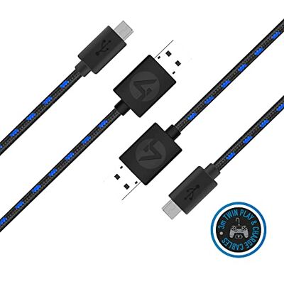 4Gamers Twin Play & Charge Cables Official Licensed Product for Playstation 4, 2xPremium 3 Meter Braided Controller Charging Cables 4Gamers Twin Play & Charge Cables Official Licensed Product for Playstation 4, 2xPremium 3 Meter Braided Controller Charging Cables