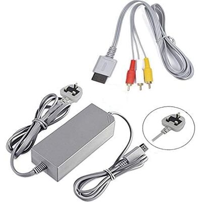 CHILDMORY AC Power Adapter Power Supply With AV Audio Video Cable Cord for Wii Console System CHILDMORY AC Power Adapter Power Supply With AV Audio Video Cable Cord for Wii Console System