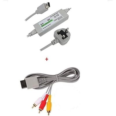 WICAREYO Power Supply Adapter with AV Cable Compatible for Wii U Gamepad, Power Adapter with Audio Video Cord Compatible for Wii U Gamepad UK Plug WICAREYO Power Supply Adapter with AV Cable Compatible for Wii U Gamepad, Power Adapter with Audio Video Cord Compatible for Wii U Gamepad UK Plug