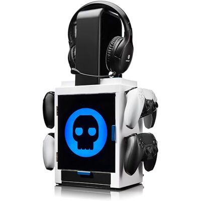 Numskull PS5-Inspired LED Gaming Locker, PS4 PS5 Xbox Series X S, Gift Controller holder and headset stand with multiple LED settings. For PS4, PS5, Xbox Series X S. Numskull PS5-Inspired LED Gaming Locker, PS4 PS5 Xbox Series X S, Gift Controller holder and headset stand with multiple LED settings. For PS4, PS5, Xbox Series X S.