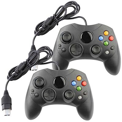 TCK TECH Replacement Controller for Microsoft Xbox Original S-Type Black (2-Pack) TCK TECH Replacement Controller for Microsoft Xbox Original S-Type Black (2-Pack)