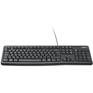 Logitech K120 Wired Keyboard for Windows, USB Plug-and-Play, Full-Size, Spill-Resistant, Curved Space Bar, Compatible with PC, Laptop, QWERTY UK English Layout Black Logitech K120 Wired Keyboard for Windows, USB Plug-and-Play, Full-Size, Spill-Resistant, Curved Space Bar, Compatible with PC, Laptop, QWERTY UK English Layout Black