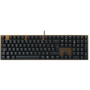 CHERRY KC 200 MX, Mechanical Office Keyboard with Anodised Metal Plate, French Layout (AZERTY), Wired, MX2A SILENT RED Switches, Bronze/Black CHERRY KC 200 MX, Mechanical Office Keyboard with Anodised Metal Plate, French Layout (AZERTY), Wired, MX2A SILENT RED Switches, Bronze/Black