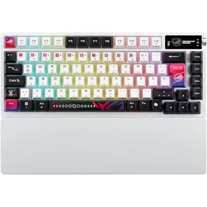 Asus ROG Azoth X 75% Wireless Custom Gaming Keyboard (QWERTY Layout, Hot-Swap ROG NX V2 Mechanical Switches, Bluetooth, 2.4GHz RF Wireless, USB, SpeedNova, OLED Display, White) Asus ROG Azoth X 75% Wireless Custom Gaming Keyboard (QWERTY Layout, Hot-Swap ROG NX V2 Mechanical Switches, Bluetooth, 2.4GHz RF Wireless, USB, SpeedNova, OLED Display, White)