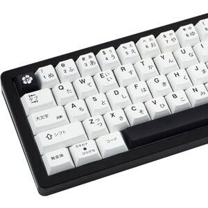 TIMSEKER 127 Keys Minimalist Black and White Japanese Keycap Set, PBT Material Cherry Profile Keycap, Dye Sublimation Custom Key Cap for ANSI Layout Mechanical Gaming Keyboard TIMSEKER 127 Keys Minimalist Black and White Japanese Keycap Set, PBT Material Cherry Profile Keycap, Dye Sublimation Custom Key Cap for ANSI Layout Mechanical Gaming Keyboard