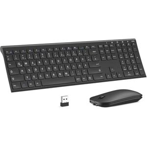 Seenda Wireless Keyboard Mouse Set, 2.4G Thin Keyboard and Mouse Rechargeable 15F, White and Silver Seenda Wireless Keyboard Mouse Set, 2.4G Thin Keyboard and Mouse Rechargeable 15F, White and Silver