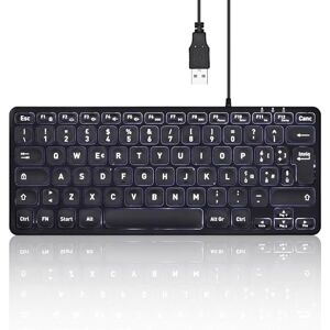 Perixx PERIBOARD-332BIT USB Wired Backlit Mini Keyboard - Black Perixx PERIBOARD-332BIT USB Wired Backlit Mini Keyboard - Black