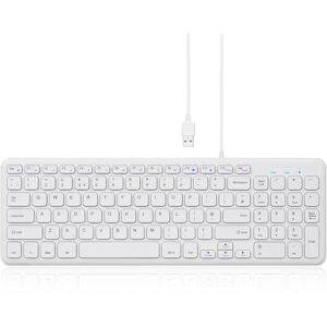 perixx PERIBOARD-213U Quiet USB Wired Keyboard, Compact Design with Number Pad, Slim Chiclet Keys, Media Control Hotkeys, Space-Saving for Office/Home, UK QWERTY Layout, White perixx PERIBOARD-213U Quiet USB Wired Keyboard, Compact Design with Number Pad, Slim Chiclet Keys, Media Control Hotkeys, Space-Saving for Office/Home, UK QWERTY Layout, White
