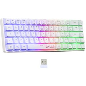 THE G-LAB Keyz Hydrogen WL- Wireless Gamer Keyboard, 60% Semi-Mechanical Keyboard, Azerty, RGB Multicolour Silent Wireless Gaming Keyboard, Compact Size TKL PC/PS4/PS5- New (White) THE G-LAB Keyz Hydrogen WL- Wireless Gamer Keyboard, 60% Semi-Mechanical Keyboard, Azerty, RGB Multicolour Silent Wireless Gaming Keyboard, Compact Size TKL PC/PS4/PS5- New (White)