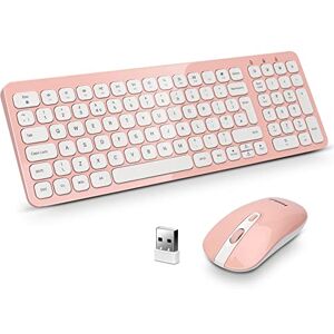 LeadsaiL Wireless Keyboard and Mouse Set, Wireless USB Mouse and Compact Computer Keyboards Combo, QWERTY UK Layout for HP/Lenovo Laptop and Mac-Pink LeadsaiL Wireless Keyboard and Mouse Set, Wireless USB Mouse and Compact Computer Keyboards Combo, QWERTY UK Layout for HP/Lenovo Laptop and Mac-Pink