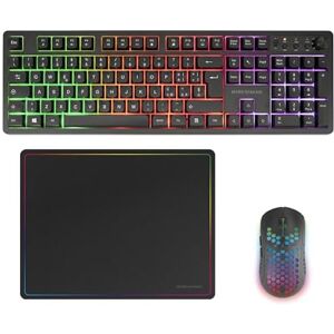 Mars Gaming MCPWX, Wireless Gaming Combo, DualPro Link 2.4GPRO Technology, Full FRGB Keyboard with Multimedia Control + RGB 3200DPI Mouse + Non-Slip Mouse Pad 360x260mm, Black, Italian Mars Gaming MCPWX, Wireless Gaming Combo, DualPro Link 2.4GPRO Technology, Full FRGB Keyboard with Multimedia Control + RGB 3200DPI Mouse + Non-Slip Mouse Pad 360x260mm, Black, Italian