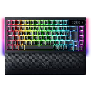 Razer BlackWidow V4 Pro 75% Wireless Hot-Swappable Gaming-Keyboard OLED display (command dial, 4K Hz & Bluetooth connectivity, magnetic palm rest) US Layout ISO Black Razer BlackWidow V4 Pro 75% Wireless Hot-Swappable Gaming-Keyboard OLED display (command dial, 4K Hz & Bluetooth connectivity, magnetic palm rest) US Layout ISO Black