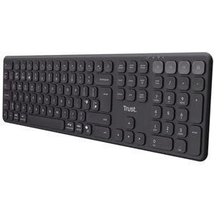 Trust Vaiya Wireless Keyboard Bluetooth + 2.4 GHz QWERTY UK Layout, Multi-device Bluetooth Keyboard with Numpad, Rechargeable Battery, 55% Recycled Plastics, Windows iOS iPadOS macOS Android, Black Trust Vaiya Wireless Keyboard Bluetooth + 2.4 GHz QWERTY UK Layout, Multi-device Bluetooth Keyboard with Numpad, Rechargeable Battery, 55% Recycled Plastics, Windows iOS iPadOS macOS Android, Black