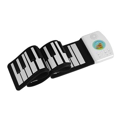 KIXZSAZ Compact Roll Up Keyboard Piano Musical Skills, Black White, 71x13.5x0.9cm KIXZSAZ Compact Roll Up Keyboard Piano Musical Skills, Black White, 71x13.5x0.9cm