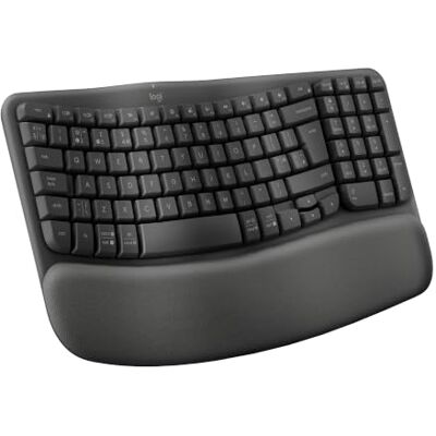 Logitech Wave Keys Wireless Ergonomic Keyboard with Cushioned Palm Rest Comfortable Natural Typing, Easy-Switch, Bluetooth, Logi Bolt Receiver, Multi-OS, Windows/Mac, UK English QWERTY Graphite Logitech Wave Keys Wireless Ergonomic Keyboard with Cushioned Palm Rest Comfortable Natural Typing, Easy-Switch, Bluetooth, Logi Bolt Receiver, Multi-OS, Windows/Mac, UK English QWERTY Graphite