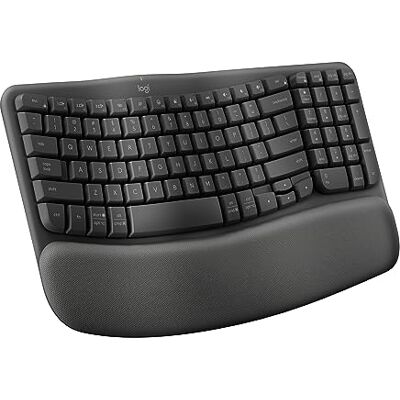 Logitech Wave Keys Wireless Ergonomic Keyboard with Cushioned Palm Rest Logitech Wave Keys Wireless Ergonomic Keyboard with Cushioned Palm Rest