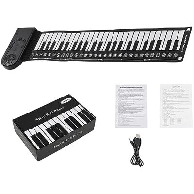 Hangsu Foldable Portable Electronic Piano 49 Key Roll Up Silicone Keyboard Hand Roll for Music Lovers Foldable Electronic Hangsu Foldable Portable Electronic Piano 49 Key Roll Up Silicone Keyboard Hand Roll for Music Lovers Foldable Electronic
