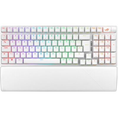 Asus ROG Strix Scope II 96 Wireless Gaming Keyboard, Tri-Mode Connection, Dampening Foam & Switch-Dampening Pads, Hot-Swappable Pre-lubed ROG NX Snow Switches, PBT Keycaps, RGB-Black, UK Layout, White Asus ROG Strix Scope II 96 Wireless Gaming Keyboard, Tri-Mode Connection, Dampening Foam & Switch-Dampening Pads, Hot-Swappable Pre-lubed ROG NX Snow Switches, PBT Keycaps, RGB-Black, UK Layout, White