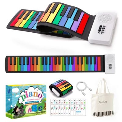 AivanOne CHOOSE YOUR OWN AIVANONE Colorful 49Keys Roll Up Piano, Portable Silicone Keyboard for Kids AivanOne CHOOSE YOUR OWN AIVANONE Colorful 49Keys Roll Up Piano, Portable Silicone Keyboard for Kids