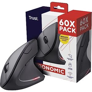 Trust Verto 60 Pack 60x Wireless Ergonomic Mouse, Vertical Mouse with Storable USB Micro-receiver, 6 Buttons, Illuminated Mouse for Right Hand Users for PC, Laptop, Mac, Batteries Included Black Trust Verto 60 Pack 60x Wireless Ergonomic Mouse, Vertical Mouse with Storable USB Micro-receiver, 6 Buttons, Illuminated Mouse for Right Hand Users for PC, Laptop, Mac, Batteries Included Black