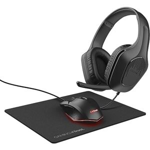 Trust GXT 790 Tridox 3-in-1 Gaming PC Bundle Lightweight Headset with 50mm Drivers, Programmable Wired Mouse 200-6400 DPI, Mouse Mat, Gamer Set for Computer, Laptop, Desktop Black Trust GXT 790 Tridox 3-in-1 Gaming PC Bundle Lightweight Headset with 50mm Drivers, Programmable Wired Mouse 200-6400 DPI, Mouse Mat, Gamer Set for Computer, Laptop, Desktop Black