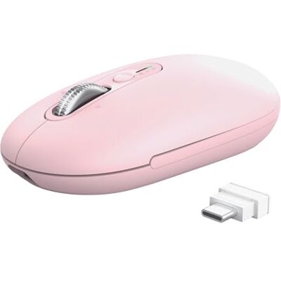 Trust Seron Hyperwheel Wireless Mouse Ultra Fast Scroll Wheel with Horizontal Scrolling, Bluetooth + 2.4GHz, Silent Buttons, 65% Recycled Materials, DPI Button, Multidevice Mouse Laptop PC Mac, Pink Trust Seron Hyperwheel Wireless Mouse Ultra Fast Scroll Wheel with Horizontal Scrolling, Bluetooth + 2.4GHz, Silent Buttons, 65% Recycled Materials, DPI Button, Multidevice Mouse Laptop PC Mac, Pink