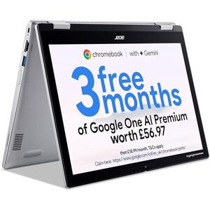 Acer Chromebook Spin 312 CP312-1H Convertible Laptop Intel N100, 4GB, 128GB eMMC, Integrated Graphics, 12.2" WUXGA Touchscreen, Chrome OS, Silver Acer Chromebook Spin 312 CP312-1H Convertible Laptop Intel N100, 4GB, 128GB eMMC, Integrated Graphics, 12.2" WUXGA Touchscreen, Chrome OS, Silver