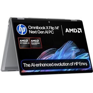 HP OmniBook X Flip NGAI 14" Laptop CoPilot+ PC AMD Ryzen AI 7 350 Processor 24GB RAM 1TB SSD AMD Radeon 860M Graphics 3K OLED Touchscreen Up to 14.5Hrs Battery Windows 11 14-fk0001sa HP OmniBook X Flip NGAI 14" Laptop CoPilot+ PC AMD Ryzen AI 7 350 Processor 24GB RAM 1TB SSD AMD Radeon 860M Graphics 3K OLED Touchscreen Up to 14.5Hrs Battery Windows 11 14-fk0001sa
