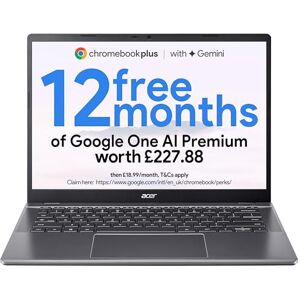 Acer Chromebook Plus 514 CB514-5H Laptop Intel Core i3-1315U, 8GB, 256GB SSD, Integrated Graphics, 14" WUXGA, Chrome OS, Iron Acer Chromebook Plus 514 CB514-5H Laptop Intel Core i3-1315U, 8GB, 256GB SSD, Integrated Graphics, 14" WUXGA, Chrome OS, Iron
