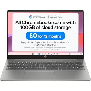 HP Chromebook 15.6" Intel N100 Processor 4 GB RAM 128 GB Flash Storage Intel UHD Graphics HD Display Up to 11.5 Hours Battery Chrome OS Dual Speakers Mineral Silver 15a-nb0005sa HP Chromebook 15.6" Intel N100 Processor 4 GB RAM 128 GB Flash Storage Intel UHD Graphics HD Display Up to 11.5 Hours Battery Chrome OS Dual Speakers Mineral Silver 15a-nb0005sa