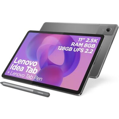 Lenovo Idea Tab Display 11" 2.5K (2560x1600) 90Hz Paper-like, Processor Mediatek Dimenity 6300, RAM 8GB, Memory 128GB, WiFi 5, Tablet Android 15, Tab Pen + Folio Keyboard included Luna Grey Lenovo Idea Tab Display 11" 2.5K (2560x1600) 90Hz Paper-like, Processor Mediatek Dimenity 6300, RAM 8GB, Memory 128GB, WiFi 5, Tablet Android 15, Tab Pen + Folio Keyboard included Luna Grey