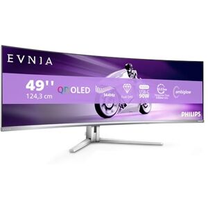 Philips Evnia 49M2C8900LA 49 inch DQHD OLED curved gaming monitor, 144 Hertz, 0.03ms GtG, HDR400, Ambiglow (5120x1440, HDMI 2.1, DisplayPort 1.4, USB-C, USB Hub) white Philips Evnia 49M2C8900LA 49 inch DQHD OLED curved gaming monitor, 144 Hertz, 0.03ms GtG, HDR400, Ambiglow (5120x1440, HDMI 2.1, DisplayPort 1.4, USB-C, USB Hub) white