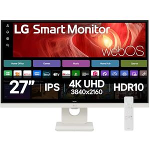 LG SMART Monitor 27U731SA-W, 4K UHD IPS 27 inch, 60Hz, 5ms GtG, HDR10, Wi-Fi, Bluetooth, Home office Remote Desktop, Airplay, webOS smart apps with remote, Speakers, HDMI, USB-C, White LG SMART Monitor 27U731SA-W, 4K UHD IPS 27 inch, 60Hz, 5ms GtG, HDR10, Wi-Fi, Bluetooth, Home office Remote Desktop, Airplay, webOS smart apps with remote, Speakers, HDMI, USB-C, White