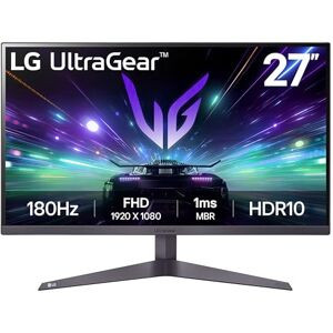 LG UltraGear Gaming Monitor 27GS50F, 27 Inch, 1080p, 180Hz, 1ms MBR, 5ms Response Time, HDR 10, AMD FreeSync, Smart Energy Saving, Displayport, HDMI LG UltraGear Gaming Monitor 27GS50F, 27 Inch, 1080p, 180Hz, 1ms MBR, 5ms Response Time, HDR 10, AMD FreeSync, Smart Energy Saving, Displayport, HDMI