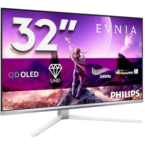 Philips Evnia 32M2N8900-32 inch UHD OLED gaming monitor, 240 Hz, 0.03 ms, HDR400, FreeSync Prem. Pro, G-Sync comp, AmbiGlow (3840x2160, 2x HDMI 2.1, 1x DP 1.4, 1x USB-C (65W PD), USB Hub) white Philips Evnia 32M2N8900-32 inch UHD OLED gaming monitor, 240 Hz, 0.03 ms, HDR400, FreeSync Prem. Pro, G-Sync comp, AmbiGlow (3840x2160, 2x HDMI 2.1, 1x DP 1.4, 1x USB-C (65W PD), USB Hub) white