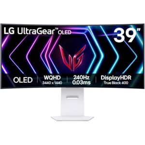 LG Ultragear Curved OLED Gaming Monitor 39GS95QE, 39 Inch, 1440p, 240Hz, 0.03ms, OLED Display, HDR 10, NVIDIA G-Sync Compatible & AMD FreeSync, Smart Energy Saving, DisplayPort, HDMI LG Ultragear Curved OLED Gaming Monitor 39GS95QE, 39 Inch, 1440p, 240Hz, 0.03ms, OLED Display, HDR 10, NVIDIA G-Sync Compatible & AMD FreeSync, Smart Energy Saving, DisplayPort, HDMI