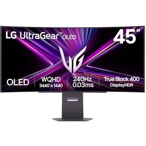 LG UltraGear OLED GX9 Gaming Monitor 45GX900A-B WOLED Ultrawide QHD 1440p Curved 45 Inch, 240Hz, 0.03ms, DisplayHDR 400, Speakers, DP1.4(DSC), HDMI 2.1, USB- C LG UltraGear OLED GX9 Gaming Monitor 45GX900A-B WOLED Ultrawide QHD 1440p Curved 45 Inch, 240Hz, 0.03ms, DisplayHDR 400, Speakers, DP1.4(DSC), HDMI 2.1, USB- C