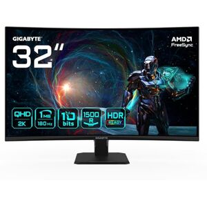 Gigabyte GS32QCA 31.5" QHD Curved Gaming Monitor 2560 x 1440, 180Hz, 1ms, 250 cd/m², FreeSync, HDR Ready, HDMI 2.0, DisplayPort 1.4 Gigabyte GS32QCA 31.5" QHD Curved Gaming Monitor 2560 x 1440, 180Hz, 1ms, 250 cd/m², FreeSync, HDR Ready, HDMI 2.0, DisplayPort 1.4