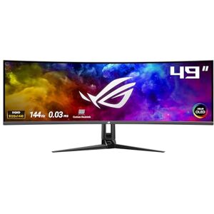 Asus ROG Swift OLED PG49WCD 49 Inch DQHD Curved Gaming Monitor 144 Hz, 0.03ms GtG, G-Sync, FreeSync, HDR 400 QD-OLED Panel, 32:9, 5120x1440, DP DSC, HDMI 2.1, USB Hub, 90W USB-C, Ergonomic Asus ROG Swift OLED PG49WCD 49 Inch DQHD Curved Gaming Monitor 144 Hz, 0.03ms GtG, G-Sync, FreeSync, HDR 400 QD-OLED Panel, 32:9, 5120x1440, DP DSC, HDMI 2.1, USB Hub, 90W USB-C, Ergonomic