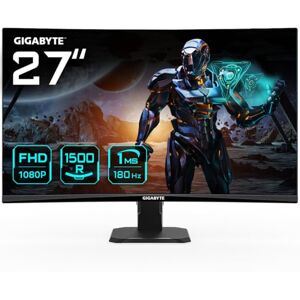 Gigabyte GS27FC 27" FHD Curved Gaming Monitor 1920 x 1080, 180Hz, 1, 250 cd/m², FreeSync Premium, HDR Ready, HDMI 2.0, DisplayPort 1.4 Gigabyte GS27FC 27" FHD Curved Gaming Monitor 1920 x 1080, 180Hz, 1, 250 cd/m², FreeSync Premium, HDR Ready, HDMI 2.0, DisplayPort 1.4