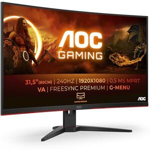 AOC Gaming C32G2ZE 32 Inch FHD Curved Monitor, 240Hz, 1 ms MPRT, VA AMD FreeSync Premium, Low Input Lag (1920x1080@ 240Hz, 300 cd/m², HDMI/DP) AOC Gaming C32G2ZE 32 Inch FHD Curved Monitor, 240Hz, 1 ms MPRT, VA AMD FreeSync Premium, Low Input Lag (1920x1080@ 240Hz, 300 cd/m², HDMI/DP)