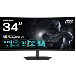 Gigabyte G34WQC2 34” WQHD Curved Gaming Monitor 3440 x 1440, 1500R, 200Hz, 1ms, 450 cd/m2, AMD FreeSync Premium, DisplayHDR 400, HDMI 2.0, DisplayPort 1.4 Gigabyte G34WQC2 34” WQHD Curved Gaming Monitor 3440 x 1440, 1500R, 200Hz, 1ms, 450 cd/m2, AMD FreeSync Premium, DisplayHDR 400, HDMI 2.0, DisplayPort 1.4