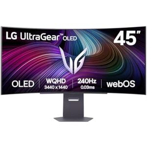 LG UltraGear OLED GX9s, 45 Inch WQHD 1440p Curved Smart Gaming Monitor 45GX90SA, 240Hz, 0.03ms Response Time, HDR 10, webOS AI, DisplayPort, HDMI 2.1, USB-C LG UltraGear OLED GX9s, 45 Inch WQHD 1440p Curved Smart Gaming Monitor 45GX90SA, 240Hz, 0.03ms Response Time, HDR 10, webOS AI, DisplayPort, HDMI 2.1, USB-C