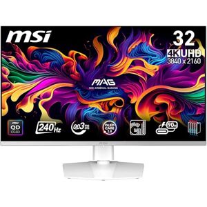 MSI MPG 321URXW QD-OLED 31.5 Inch 4K UHD Gaming Monitor 3840 x 2160 Quantum Dot OLED Panel, 240Hz / 0.03ms, 99% DCI-P3, ΔE≤2, DisplayHDR True Black 400, KVM, RGB DP 1.4a, HDMI 2.1, USB Type-C MSI MPG 321URXW QD-OLED 31.5 Inch 4K UHD Gaming Monitor 3840 x 2160 Quantum Dot OLED Panel, 240Hz / 0.03ms, 99% DCI-P3, ΔE≤2, DisplayHDR True Black 400, KVM, RGB DP 1.4a, HDMI 2.1, USB Type-C