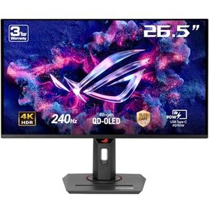 Asus ROG Strix XG27UCDMG, 26.5" Gaming Monitor, 4K Ultra HD QD-OLED (3840 x 2160), 0.03ms (GTG), 240Hz, HDMI, USB-C and DisplayPort, Compatible with G-SYNC, Display Widget Center, Black Asus ROG Strix XG27UCDMG, 26.5" Gaming Monitor, 4K Ultra HD QD-OLED (3840 x 2160), 0.03ms (GTG), 240Hz, HDMI, USB-C and DisplayPort, Compatible with G-SYNC, Display Widget Center, Black