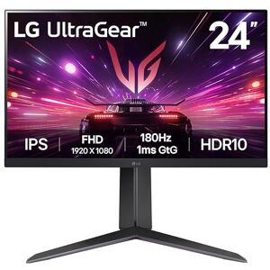 LG Ultragear Gaming Monitor 24GS65F, 24 Inch, 1080p, 180Hz, 1ms, IPS Display, HDR 10, NVIDIA G-Sync Compatible & AMD FreeSync, Smart Energy Saving, DisplayPort, HDMI LG Ultragear Gaming Monitor 24GS65F, 24 Inch, 1080p, 180Hz, 1ms, IPS Display, HDR 10, NVIDIA G-Sync Compatible & AMD FreeSync, Smart Energy Saving, DisplayPort, HDMI