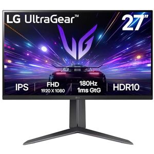 LG Ultragear Gaming Monitor 27GS65F, 27 Inch, 1080p, 180Hz, 1ms, IPS Display, HDR 10, NVIDIA G-Sync Compatible & AMD FreeSync , Smart Energy Saving, DisplayPort, HDMI LG Ultragear Gaming Monitor 27GS65F, 27 Inch, 1080p, 180Hz, 1ms, IPS Display, HDR 10, NVIDIA G-Sync Compatible & AMD FreeSync , Smart Energy Saving, DisplayPort, HDMI